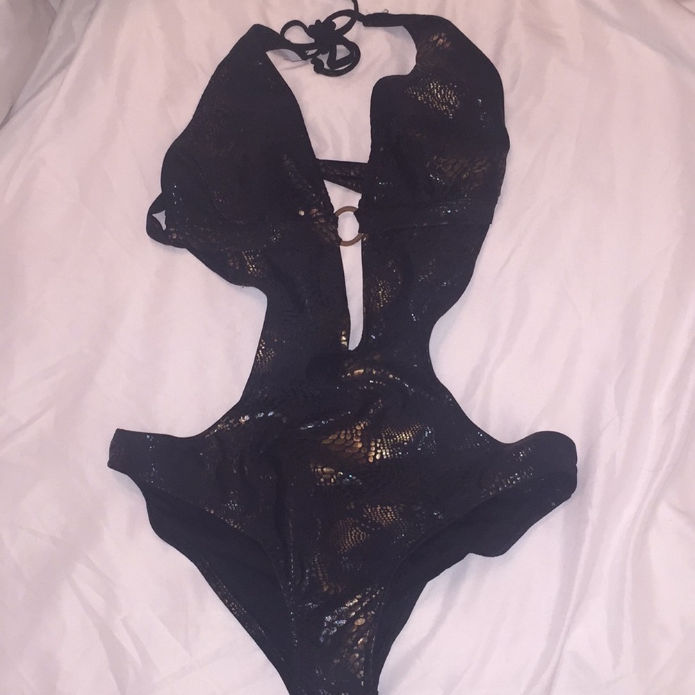 Wet Seal snake print halter monokini